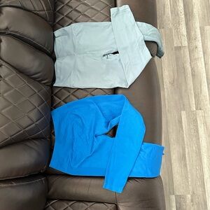 Gray Blue and Royal blue leggings